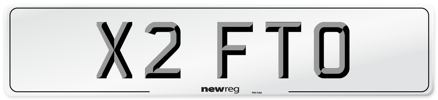 X2 FTO Number Plate from New Reg